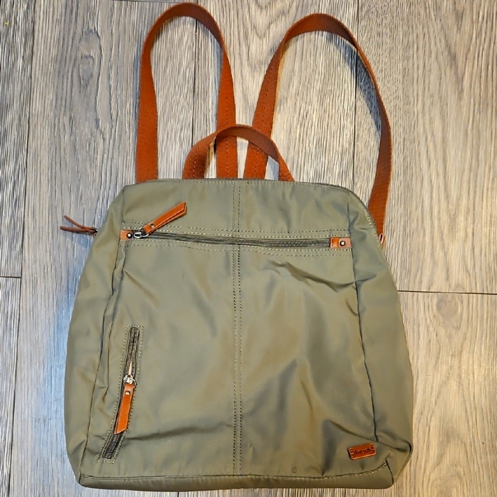 The Sak Olive and Tan Backpack
